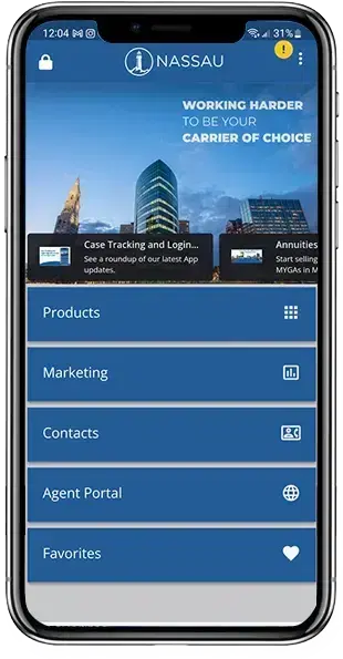 picture of agent app home page