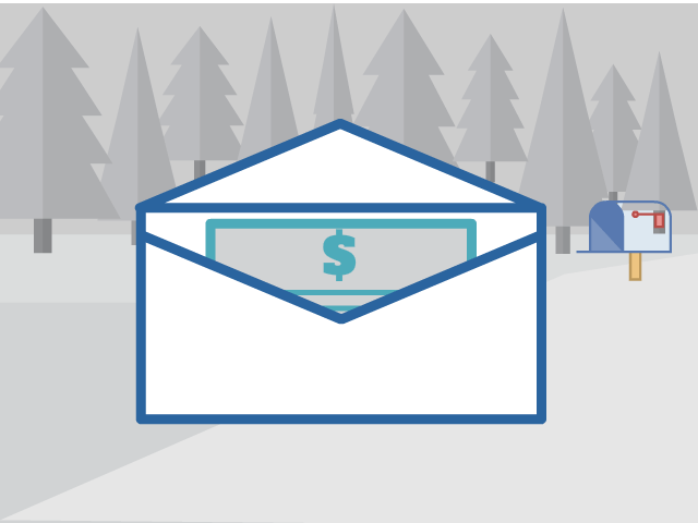 Animated envelope with a bill in it